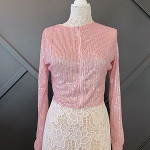 Sparkles!!!! Long sleeve from zip up shirt L